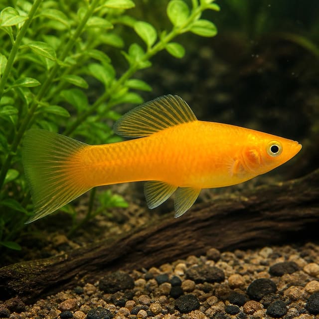 Vienna Broccoli Swordtail – rare green and orange swordtail variety