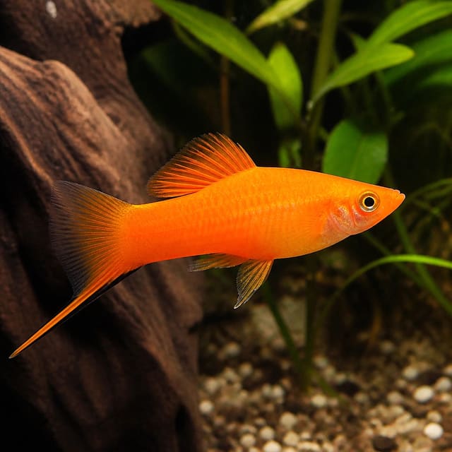 Vienna Broccoli Swordtail – rare green and orange swordtail variety