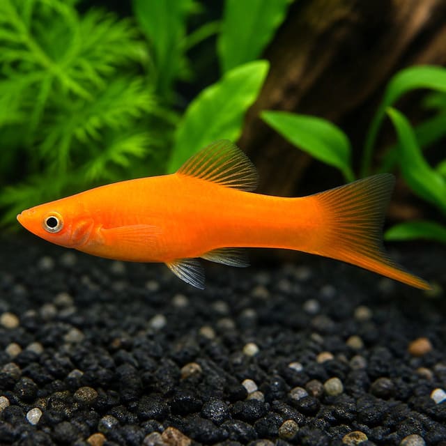 Vienna Broccoli Swordtail – rare green and orange swordtail variety