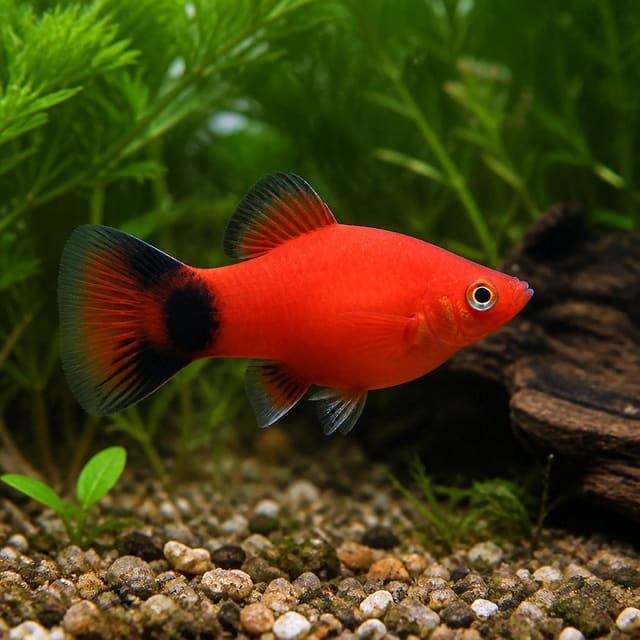 Coral Red Platies – vibrant solid-red Xiphophorus maculatus livebearers