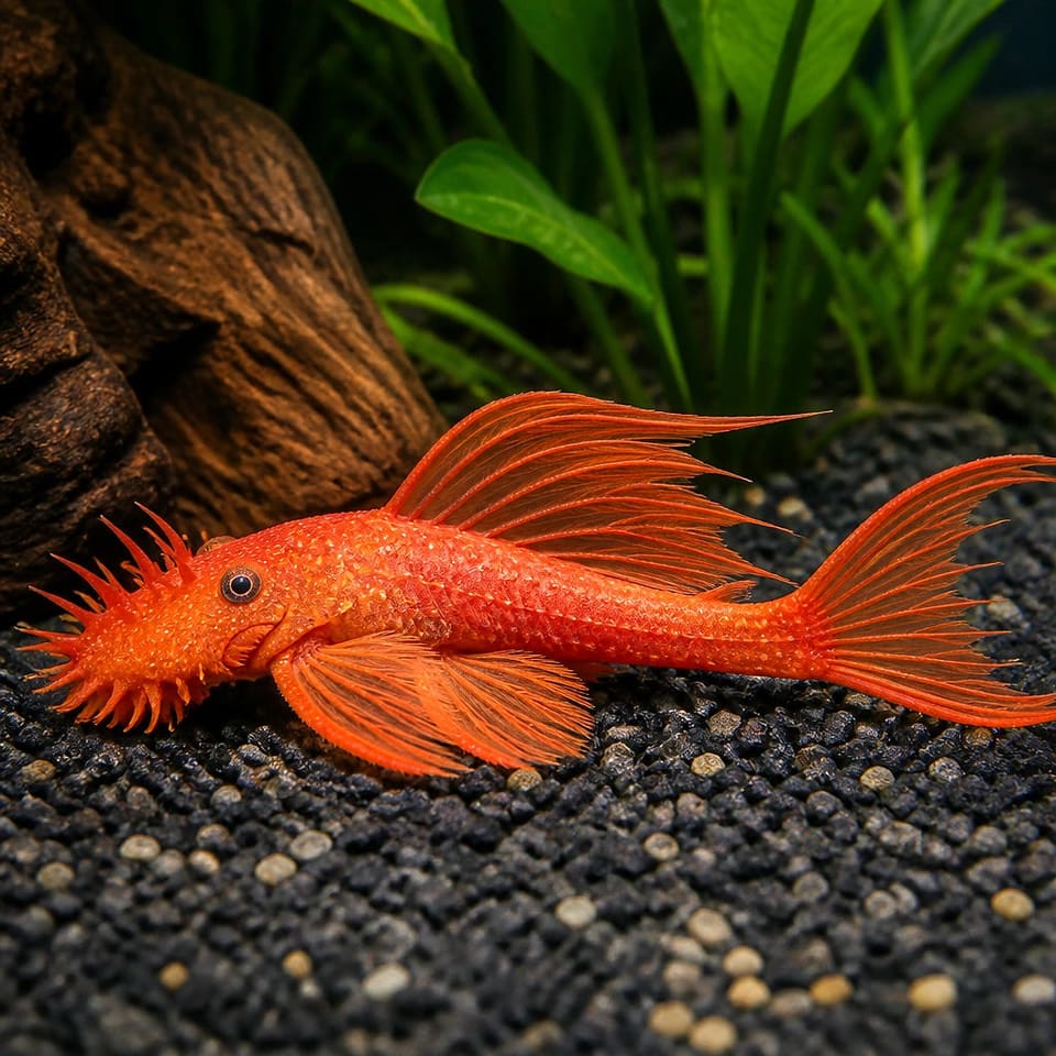 Super Red Long Fin Bristlenose Pleco (Ancistrus sp.)