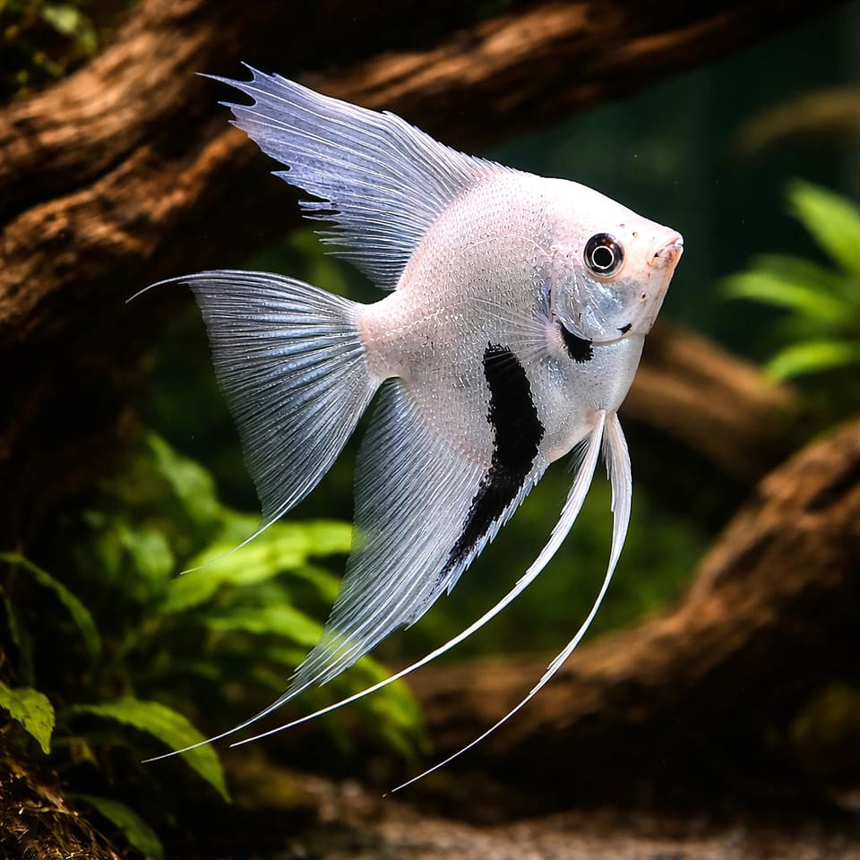 Dalmatian Angelfish (Pterophyllum scalare)