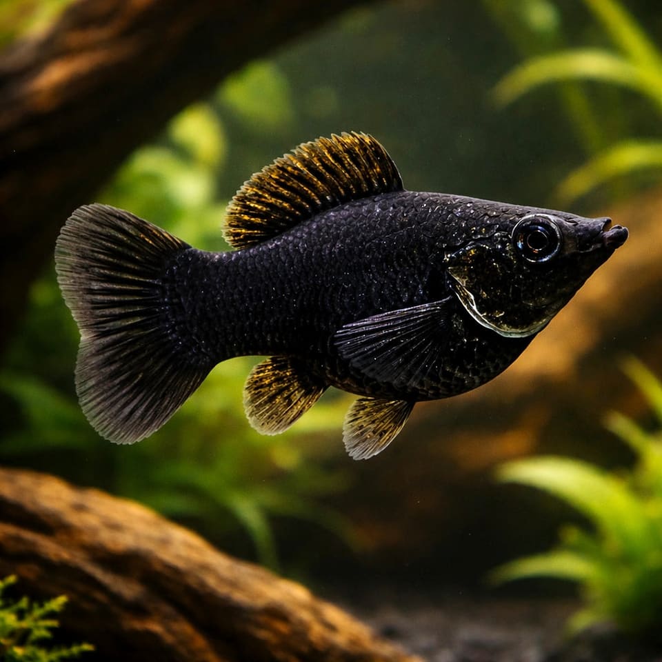 Black Balloon Molly (Poecilia latipinna)