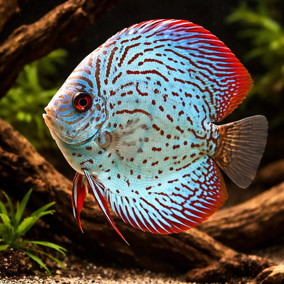 Brilliant Turquoise Discus (Domestic Symphysodon Strain)