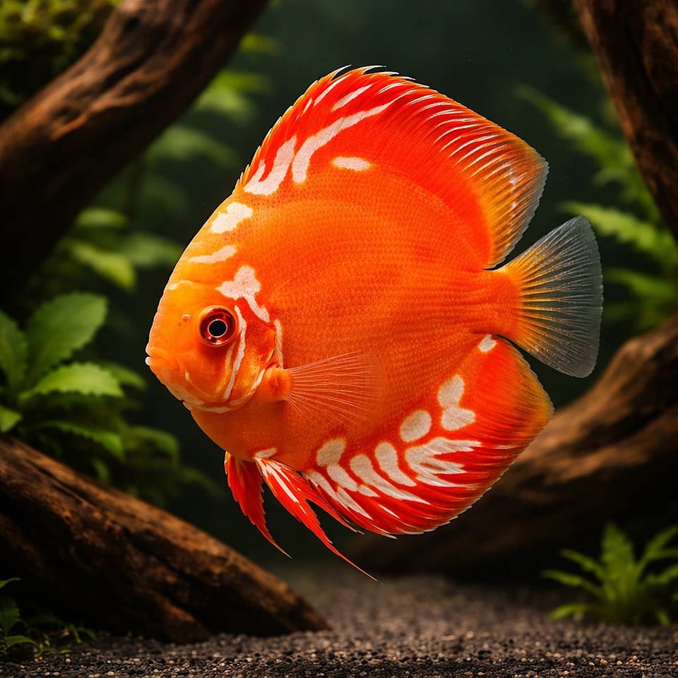 Red Marlboro Discus (domestic Symphysodon strain)